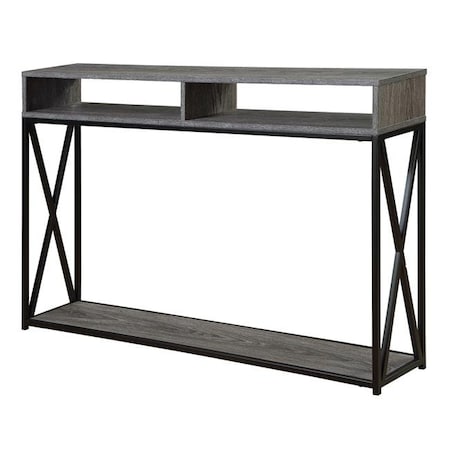Tucson 161889WGY Deluxe 2 Tier Console Table; Gray & Black - 47.25 X 9 X 30 In.